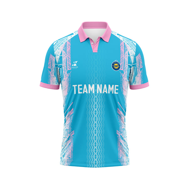 Aqua Blossom Cricket Jersey | SCJ-050